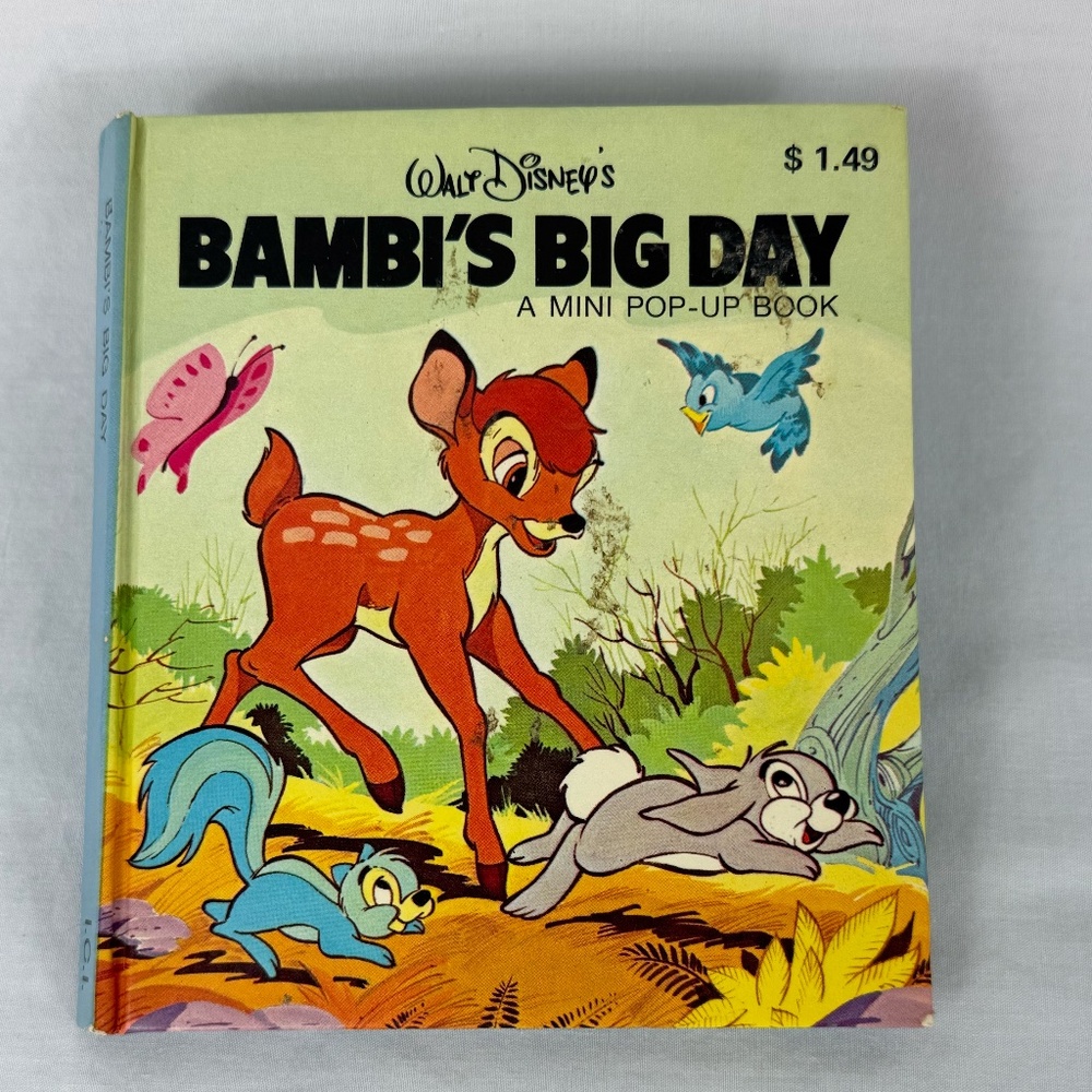 1976 Walt Disney's Bambi Big Day Mini Pop-up Book